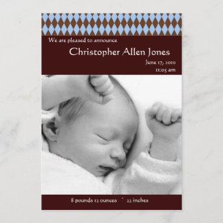 Blått och brunt argyle Pojke-meddelande Meddelande