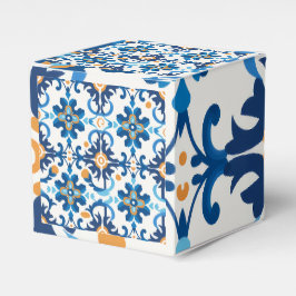 Blått och brunt fickformat presentaskar