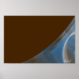 Blått och brunt Gräns-kanvas eller Poster