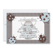 Blått och brunt Ladybug Baby-meddelande