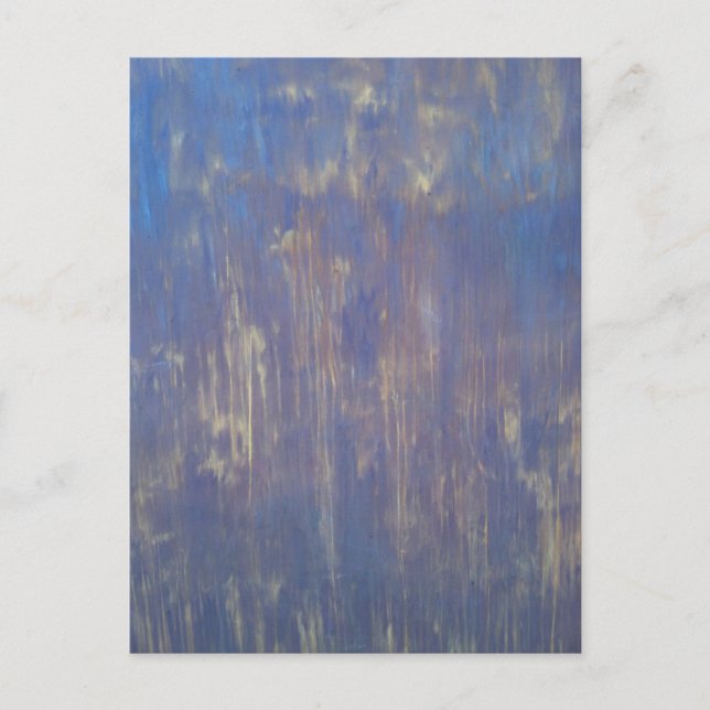 Blått och brunt originaltexturerat vykort för måln (Framsida)