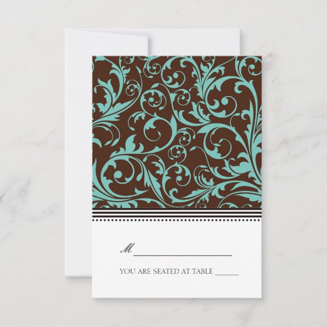 Blått och brunt snurrande Tält-monteringskort Inbjudningar (Framsida)