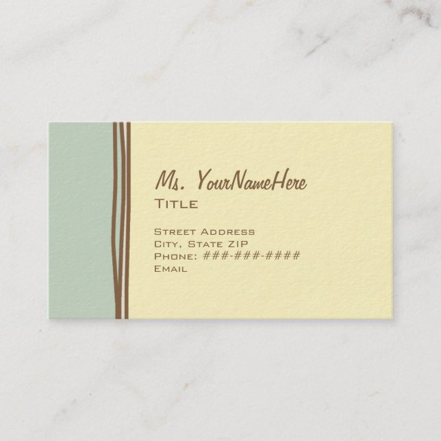 Blått och bruntblommavisitkort visitkort (Framsida)