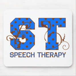 Blått- och bruntpolka dots musmatta