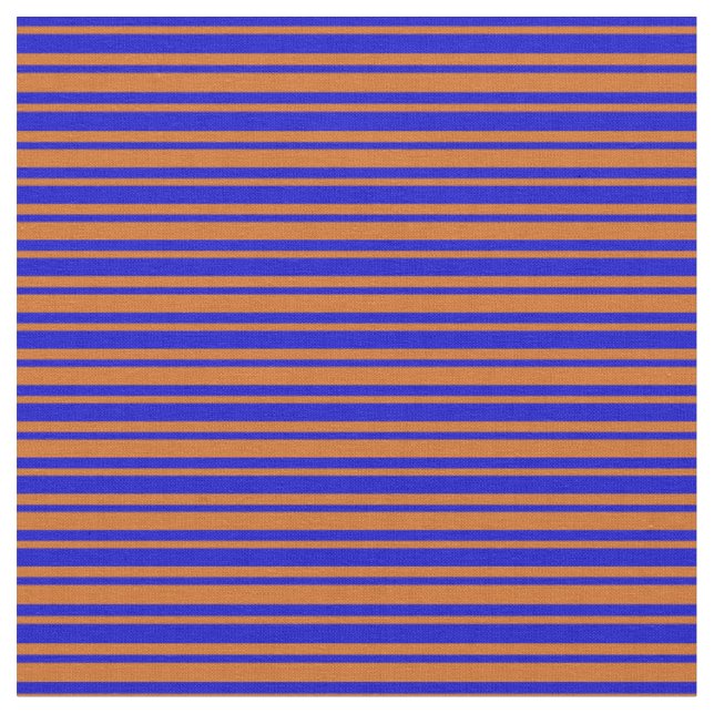 Blått och choklad Färgad Lintrad/Stripe Mönster Tyg (Närbild)
