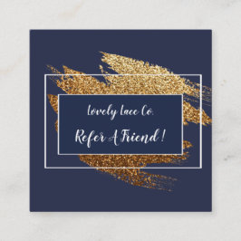 Blått och den guld- moderna designen ser en vän rabattkort