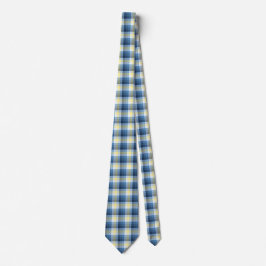 Blått och dubbelsidigt Gult med schackpjäs Slips