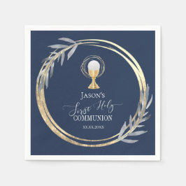 Blått och faux-folie i första Heligan Pappersservett