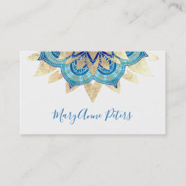 Blått och faux guld visitkort