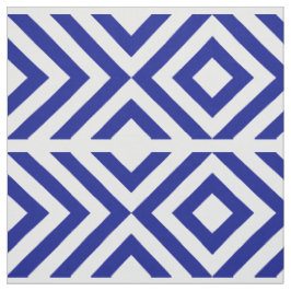 Blått och geometriska vitsparrar och diamanter tyg