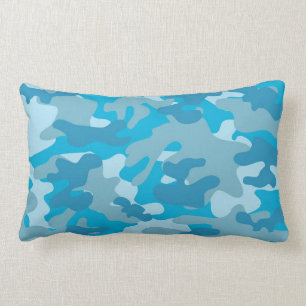 Blått och grå Camo design Lumbarkudde