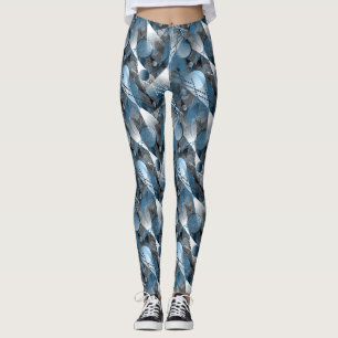 Blått och grått. Abstraktion. Leggings