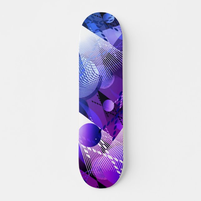 Blått och grått. Abstraktion. Skuggbord Mini Skateboard Bräda 18,5 Cm (Framsida)