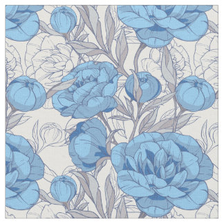 blått och grått peonies blommigt vektor mönster tyg