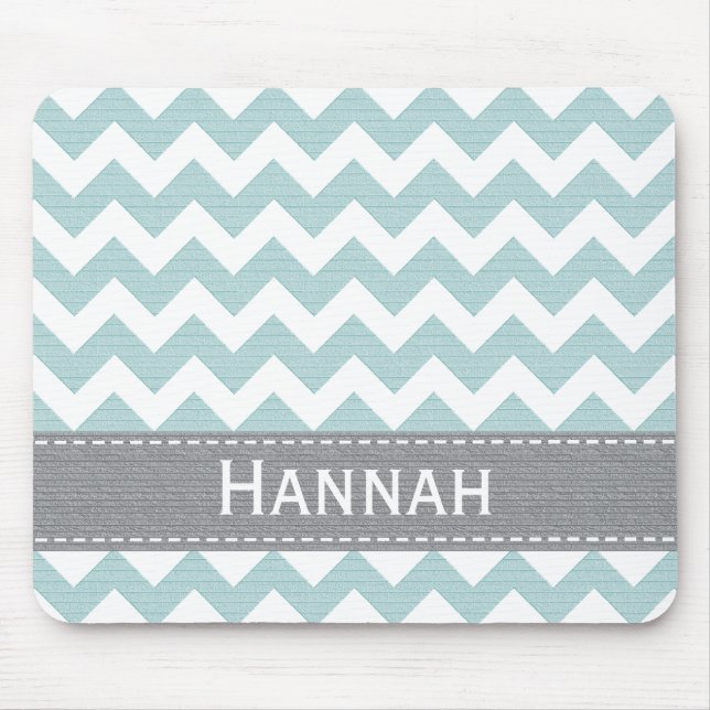 Blått- och gråttsparre randiga Mousepad Musmatta (Framsidan)