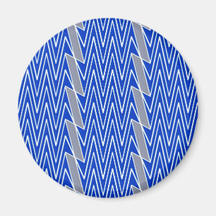 Blått- och gråttsparredesign magnet