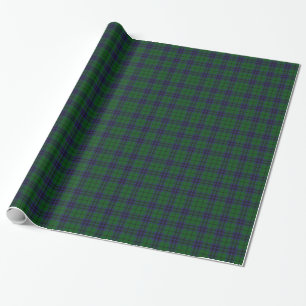 Blått och grön Austin Tartanpläd som slår in Presentpapper