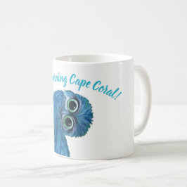 Blått och grön gräva uggladekor kaffemugg