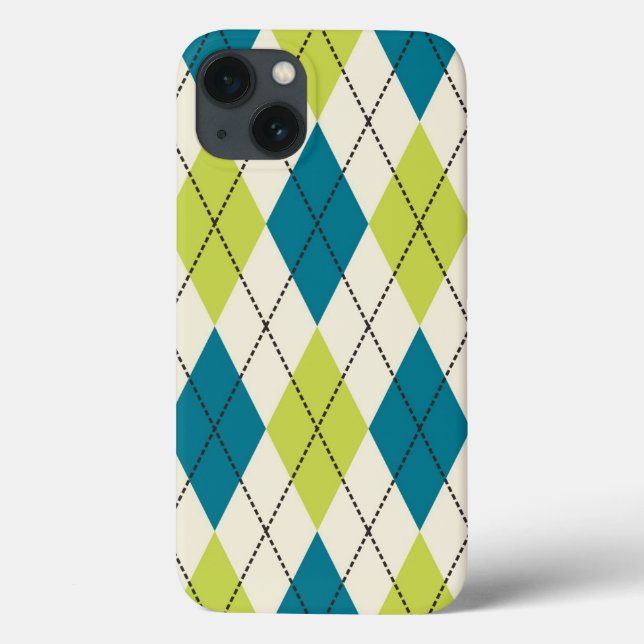 Blått och gröna Argyle (Baksida)