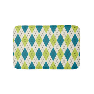 Blått och gröna Argyle Badrumsmatta