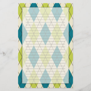 Blått och gröna Argyle Brevpapper