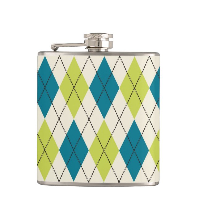 Blått och gröna Argyle Fickplunta (Framsidan)