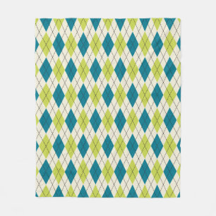 Blått och gröna Argyle Fleecefilt