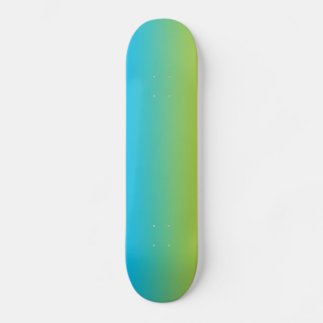 Blått och gröna Ombre Skateboard Bräda 19,5 Cm (Framsida)