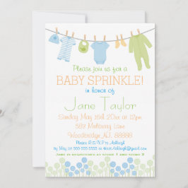 Blått och Grönt Baby Sprinkle Inbjudningar