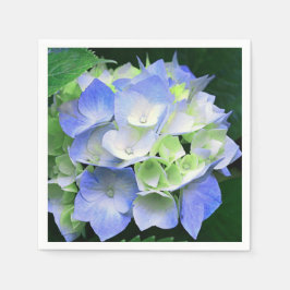 Blått och Grönt Blommigt Hydrangea Pappra blöjor Pappersservett