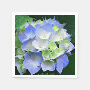 Blått och Grönt Blommigt Hydrangea Pappra blöjor Pappersservett