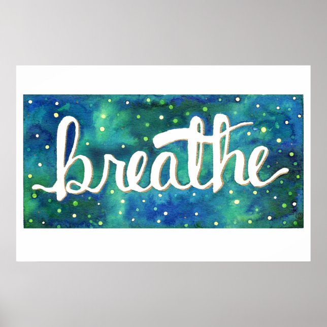 Blått och Grönt Breathe Galaxy poster (Framsidan)