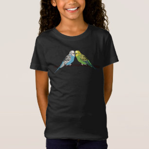 Blått och Grönt Budgies T Shirt