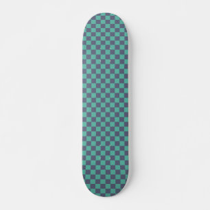 Blått och Grönt Checkerboard Mini Skateboard Bräda 18,5 Cm