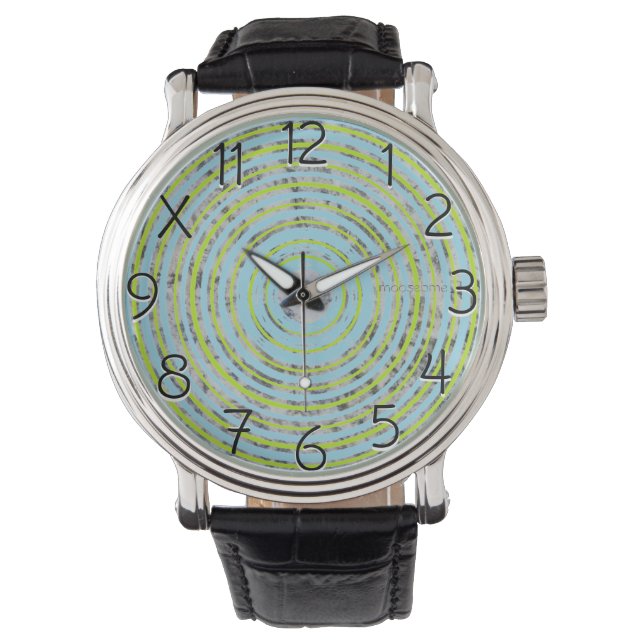 Blått och Grönt Circles eWatch Watch Armbandsur (Framsida)