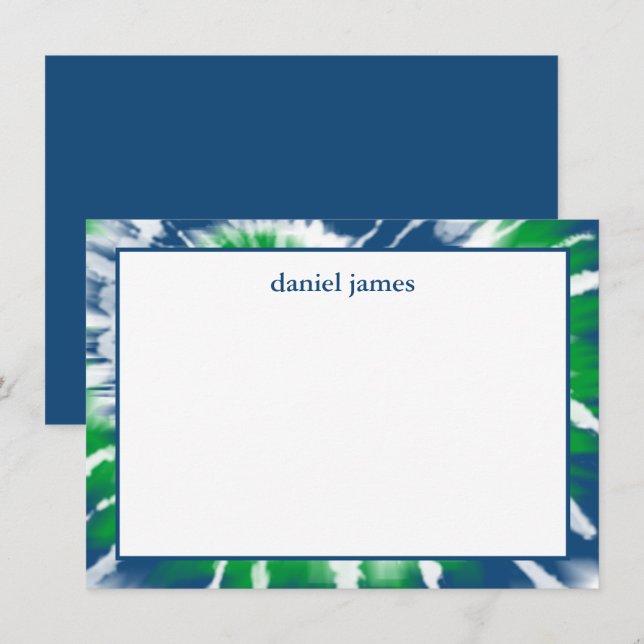 Blått och Grönt Färgkort för Personlig - platta an Inbjudningar (Fram/baksida)
