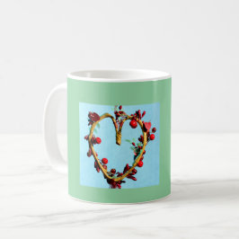 Blått och Grönt färglöst Mors dag Heart Kaffemugg
