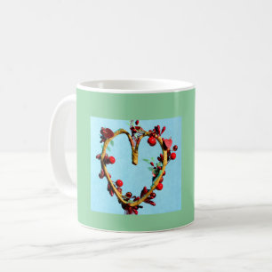 Blått och Grönt färglöst Mors dag Heart Kaffemugg