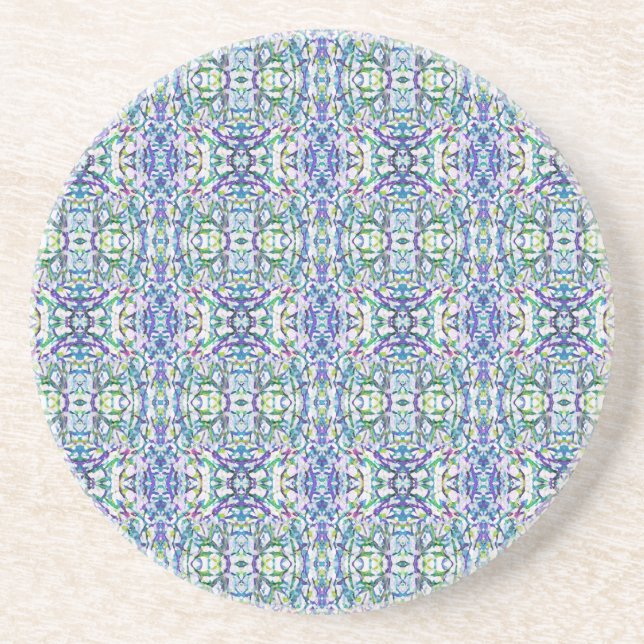 Blått och Grönt Geometriskt Underlägg Sandsten (Framsidan)