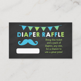 Blått och Grönt-kalkkort, blöjning Raffle Biljett Tilläggskort
