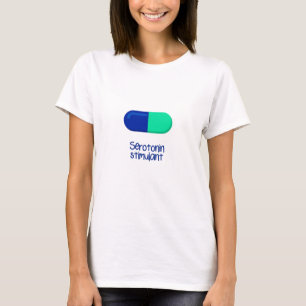 Blått och grönt kapsel t shirt
