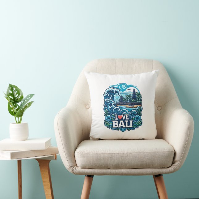 Blått och Grönt Kärlek Bali Dekorativ kudde (Stol)