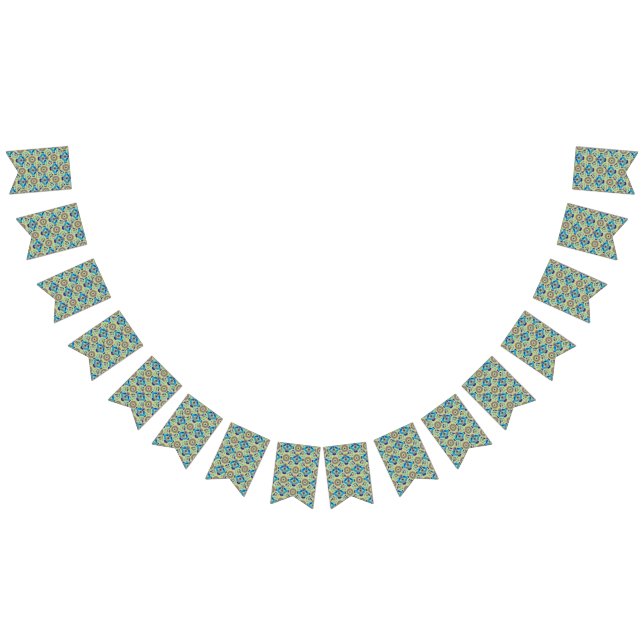 blått och grönt mönster på gröntens bakgrund vimplar (Alla)