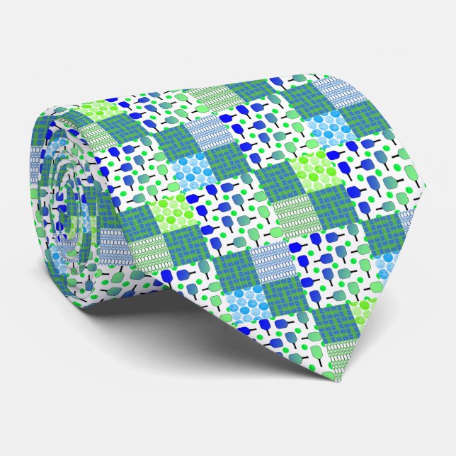 Blått- och Grönt Pickleball Courts, Paddles & Boll Slips (Rullad)