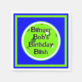 Blått och Grönt Pickleball Paddles Bollar Personli Pappersservett