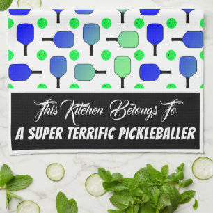 Blått och Grönt Pickleball Paddles-Grönt Picklebol Kökshandduk