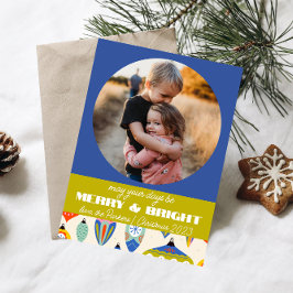 Blått och Grönt Retro-Helgdag Inbjudningar