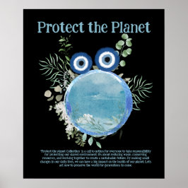 Blått och Grönt SKYDD AV PLANET, SPARA JORDARTH Ar Poster