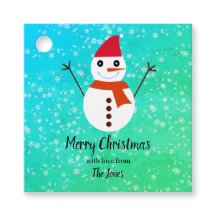 Blått och Grönt Snögubbe med snö-jul