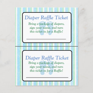 Blått och Grönt, stripe babyskor Raffle Biljett Flygblad